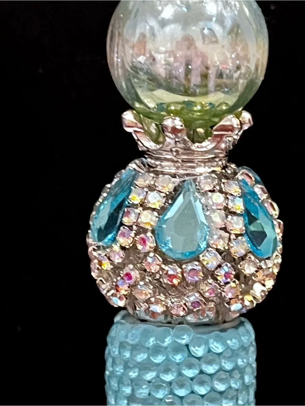 Very rare designer inspired Tiffany blue focal fancy beaded pen